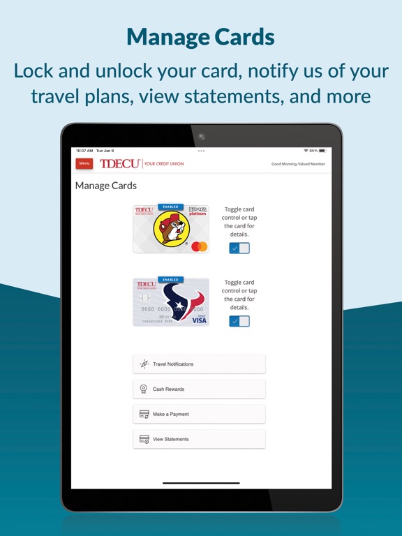 TDECU Digital Banking iPad screenshot 7 - Finance app