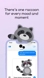 cute raccoon · sticker pack iphone screenshot 3
