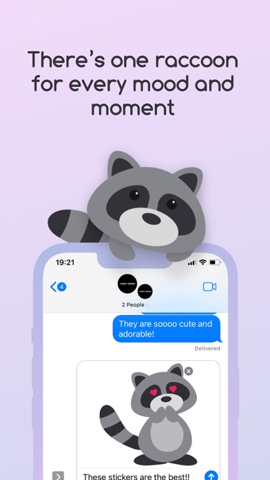 Screenshot #3 pour Cute Raccoon · Sticker Pack