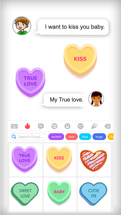Candy Hearts Sticker Screenshot