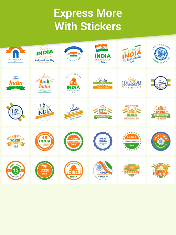 Independence Day Sticker 15Aug