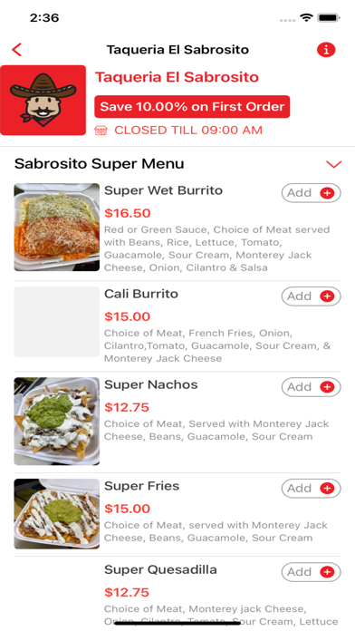 Taqueria El Sabrosito Screenshot