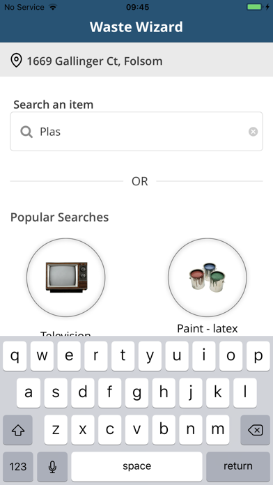 Folsom Waste Collection Screenshot