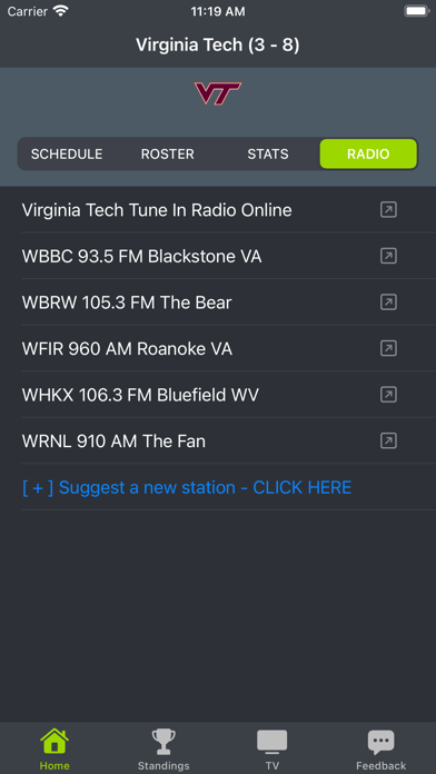 Virginia Tech Football Screenshot