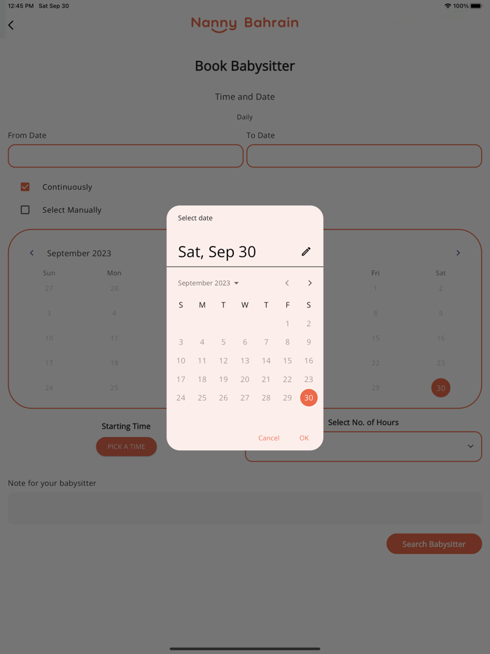 Nanny Bahrain Application
