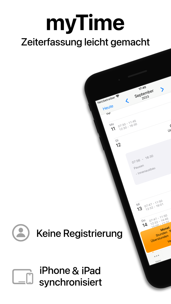 myTime - Zeiterfassung