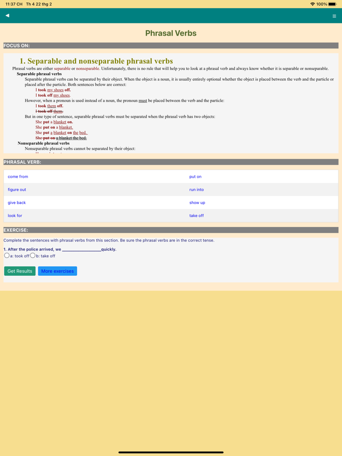 Phrasal Verbs - Phrase