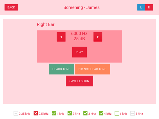 Air-Conduction Audiometer iPad screenshot 6 - Medical app