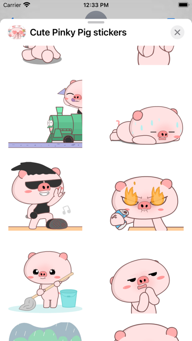 Cute Pinky Pig stickers Screenshot