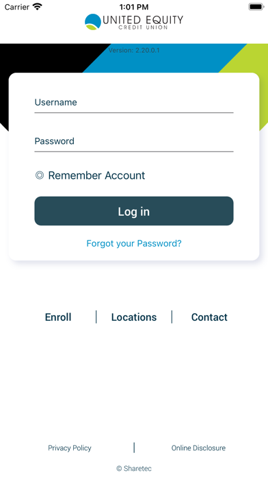 United Equity Credit Union Screenshot