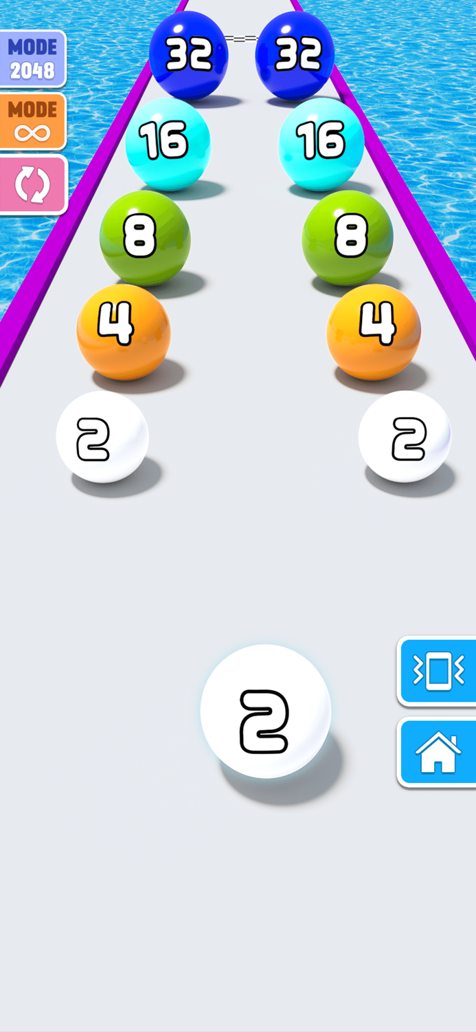 2048 Ball Game Merge Number