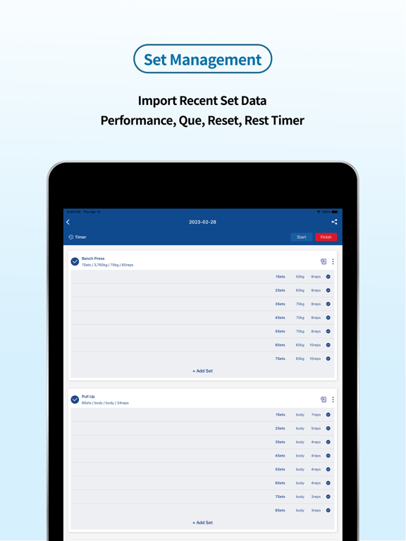 Workout-Log iPad screenshot 5 - Health & Fitness app
