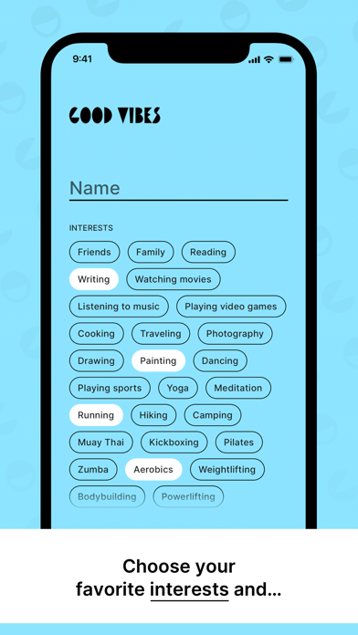 GoodVibesApp Screenshot