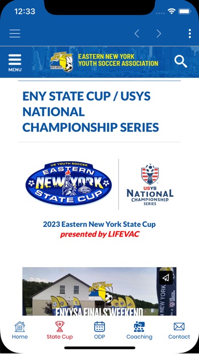 Eastern NY Youth Soccer Screenshot