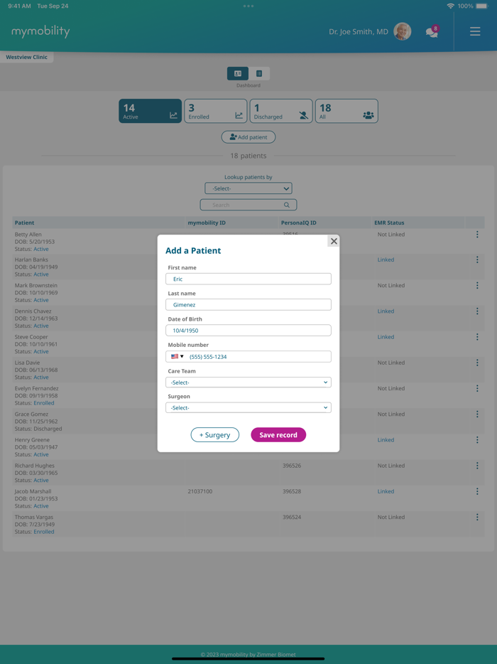 mymobility Clinician App