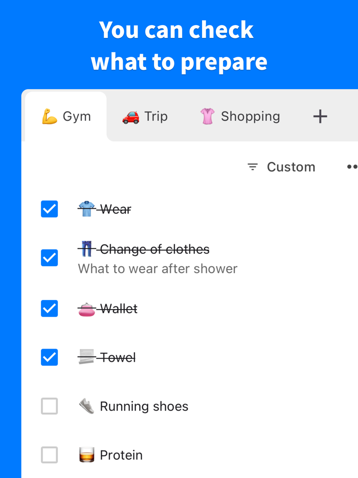 PrepList - Check your routine