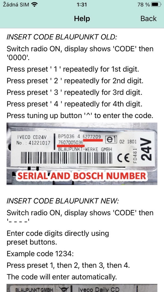 #6. RADIO CODE for IVECO TRUCK (iOS) 由: Petr Svihovec