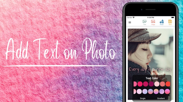 Add text on photos