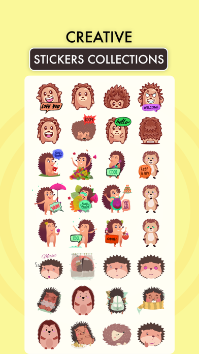 Animated HEDGEHOG Stickers Pac Screenshot