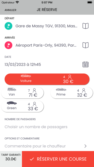 Nathalie Chauffeur Privé Screenshot