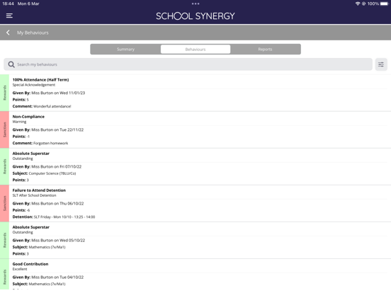 Synergy Student iPad screenshot 2