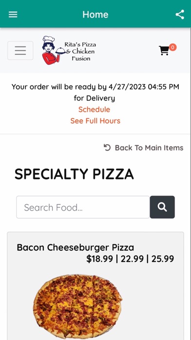 RITA'S PIZZA & CHICKEN FUSION Screenshot