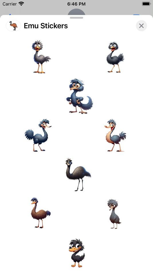 #1. Emu Stickers (iOS) Podle: Paul Scott