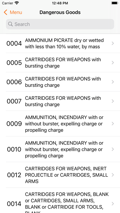 Dangerous Goods Screenshot