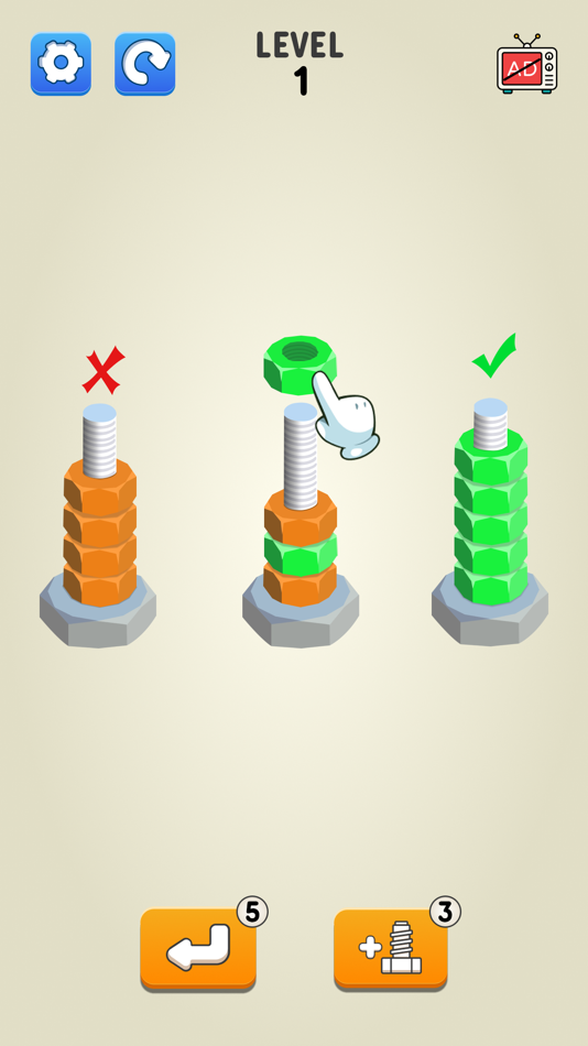 #4. Screw Sort: Nuts and Bolts (iOS) 由: NEXT SOLUTIONS JOINT STOCK COMPANY