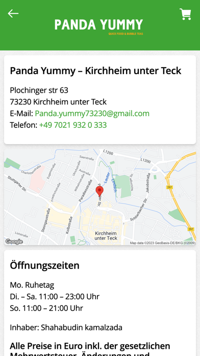 Panda Yummy Kirchheim u. Teck Screenshot