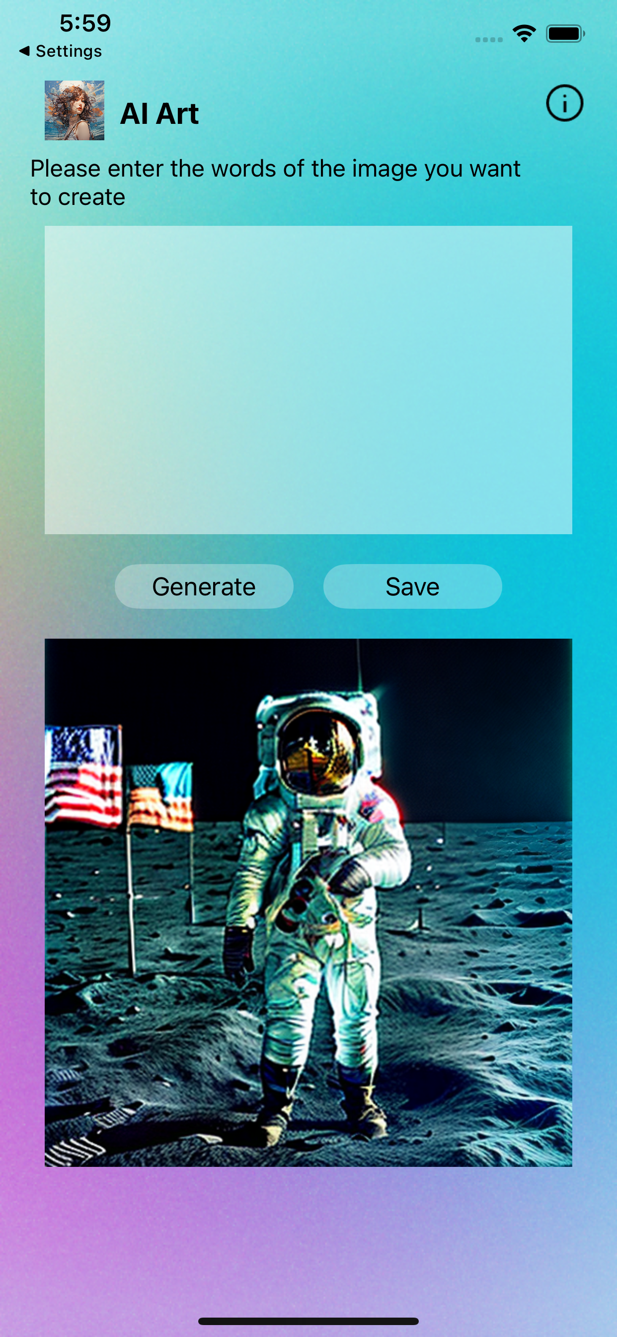 Generatore di arte AI:semplice