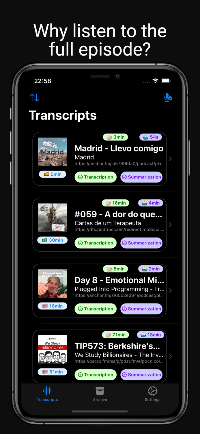 SumCast Transcribe Podcasts
