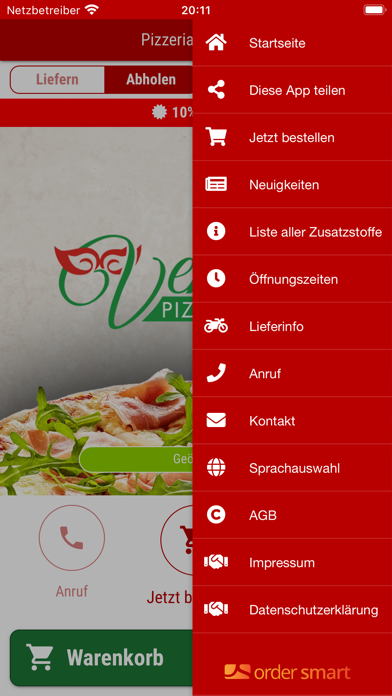 Pizzeria Venezia Lieferservice Screenshot