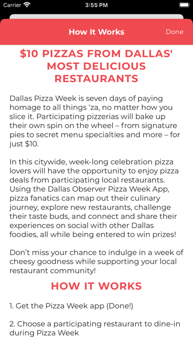 Dallas Observer Pizza Week Screenshot