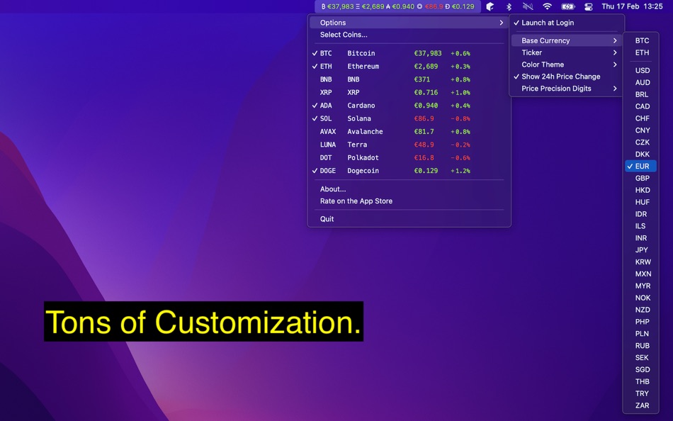 #2. Coin Tick - Menu Bar Crypto (macOS) 由: Yoni Levy