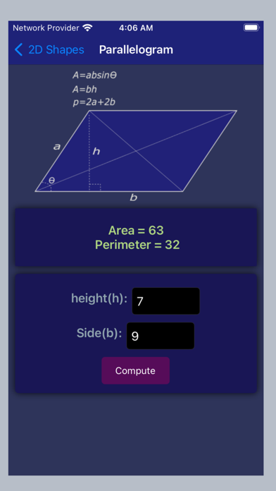 Area and Volume Calculator Screenshot