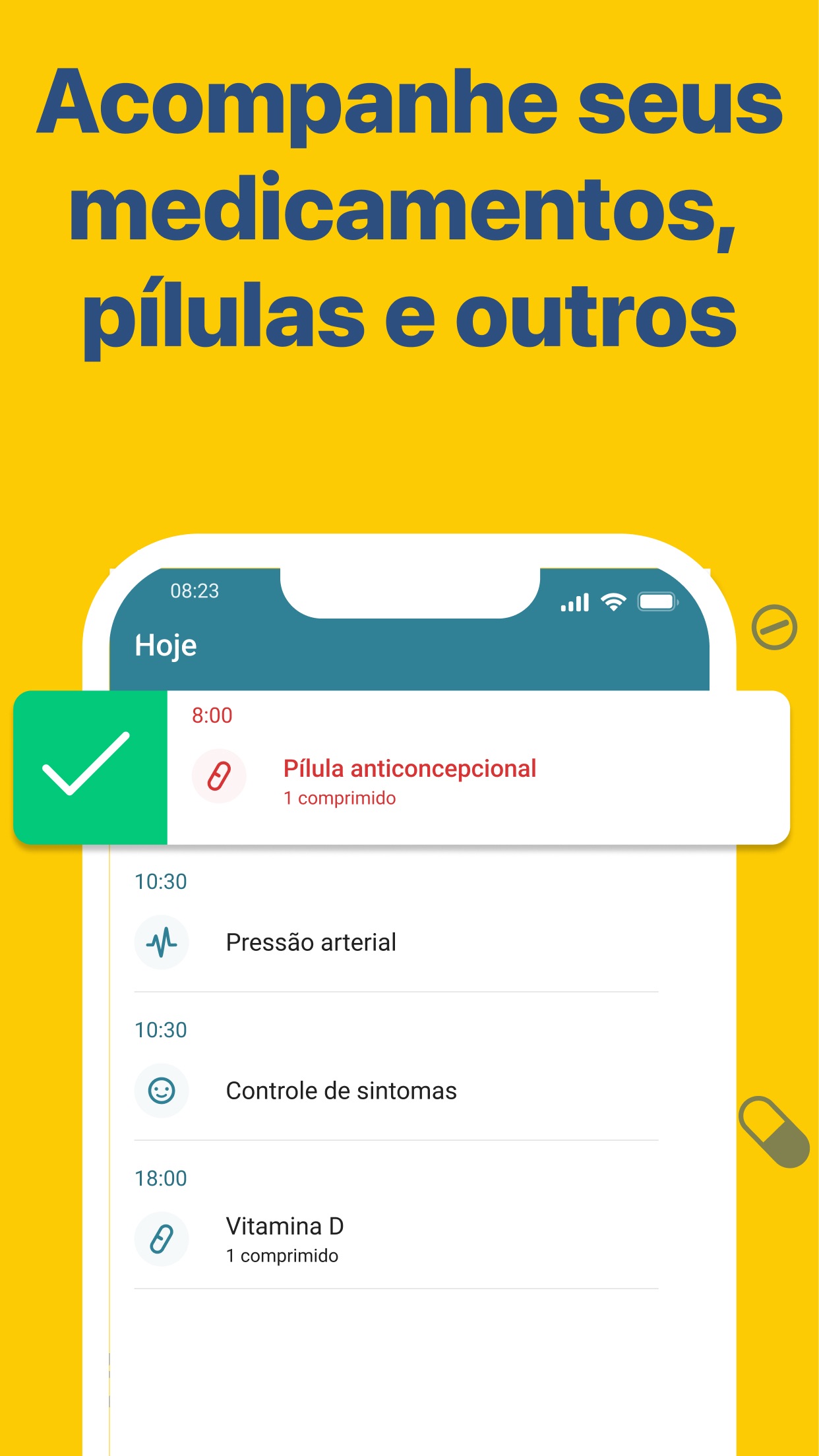 Screenshot do app MyTherapy Lembrete de Remédios