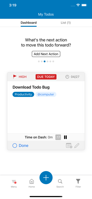 ‎Todo Bug: Focus on One Thing Screenshot