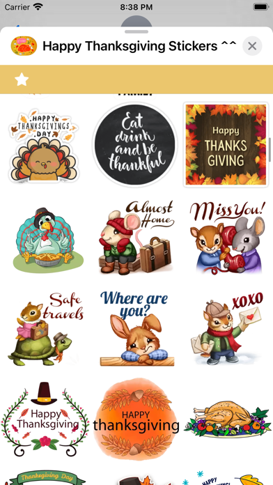 Screenshot #1 pour Happy Thanksgiving Stickers ^^