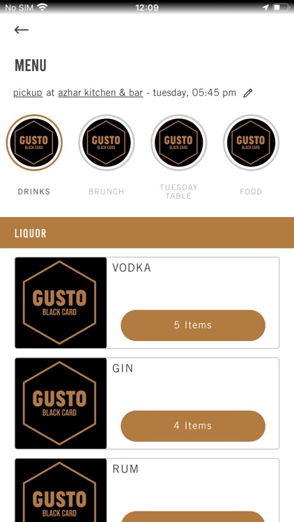 Gusto 54 Black Card