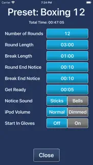 boxing itimer lite iphone screenshot 2