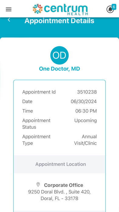 Centrum Health Screenshot