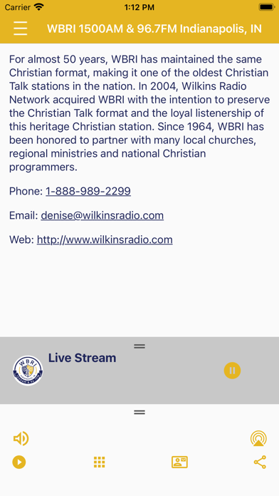 WASG AM540 & FM106.1 Radio Screenshot