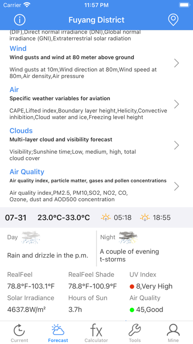 Screenshot #3 pour Meteo Calc: prévision météo