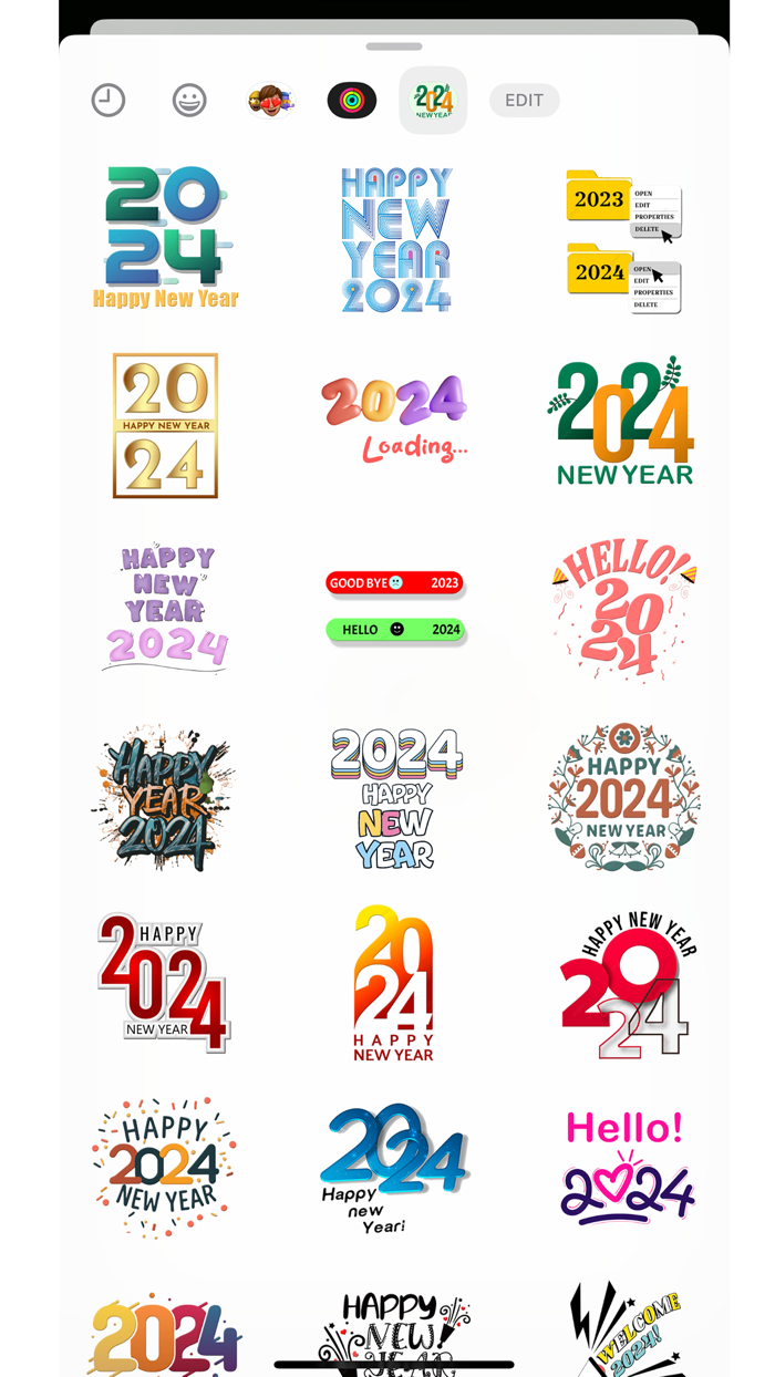 New Year 2024 Stickers