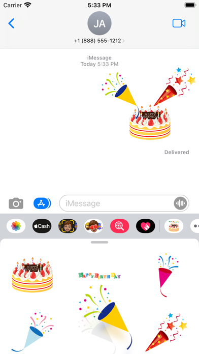 Birthday celebration sticker Screenshot