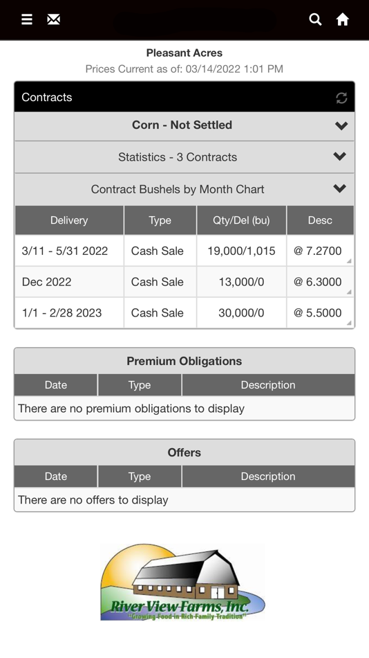 #1. River View Farms Grain Portal (iOS) Podle: River View Farms Inc