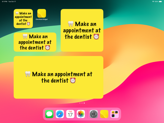One Note Widget iPad screenshot 1 - Productivity app