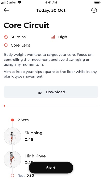 Longevity Training Screenshot