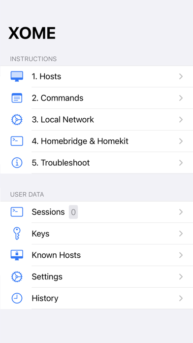 XOME Homebridge Screenshot